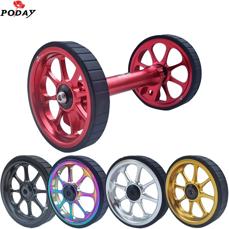 Mi. Xim Easywheel & Asta Di Prolunga Per Brompton Portapacchi Posteriore Per Bici Pieghevole 82Mm Easy Wheee