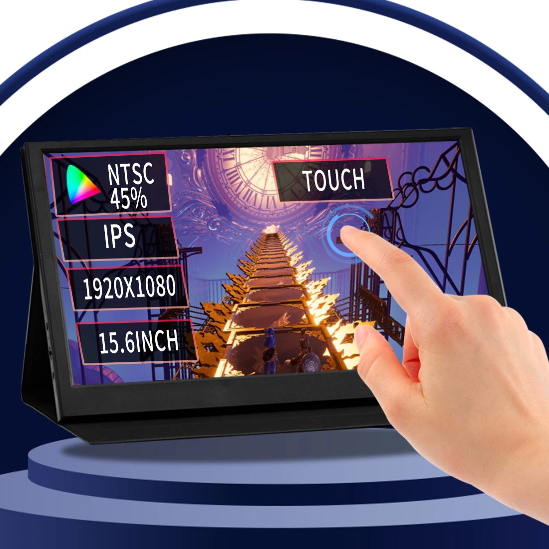 Monitor Portatile Touch Panel Da 15.6 Pollici Usb Tipo C Monitor Touch Per Computer Compatibile Con Hdmi Per Ps4 Switch Xbox One Laptop Phone7