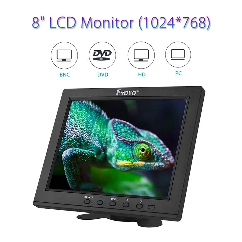 Eyoyo Monitor Hdmi Da 8 Pollici Display Con Risoluzione 1024X768 Schermo Video A Colori Mini Hd Lcd Tft 4:3 Portatile
