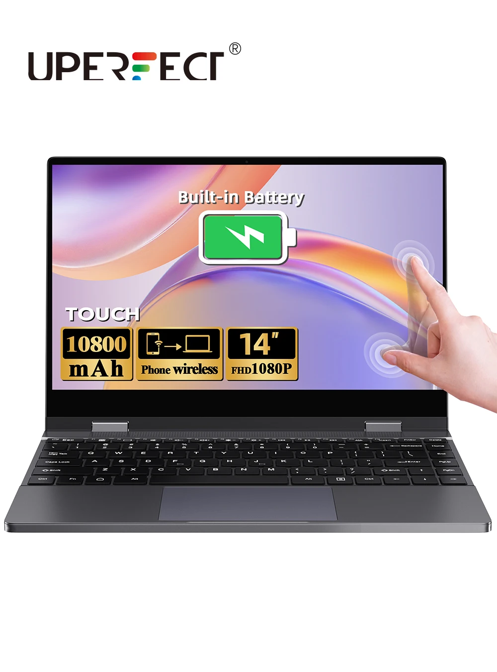 Uperfect X 14 Pro Wireless Lapdock Dex Monitor Portatile Con Tastiera Batteria Integrata Da 10800Mah 10 Punti Touch Hdr Ips Display