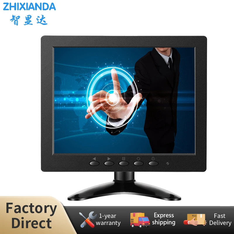 Zhixianda Cheap Small 7 Pollici 1024X600 Desktop Cctv Home Security Computer Touch Screen Resistivo Monitor Lcd Con Bnc Vga Hdmi