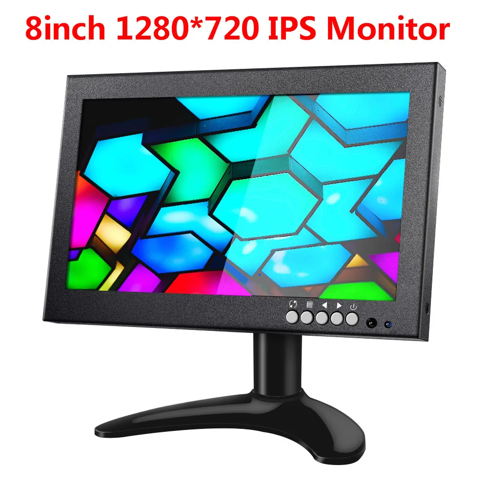 Eyoyo Em08G 8 Pollici 1280*720 Ips Hdmi Monitor Risoluzione Supporto Vga/Av/Bnc/Speak Input Per Pc Tv Cctv Camera Security Raspberry