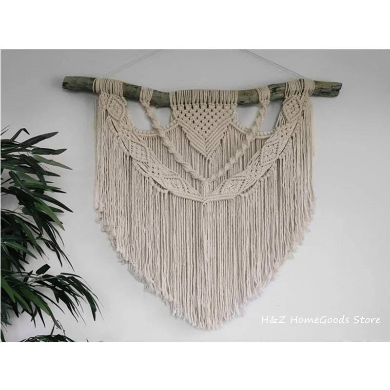 Macrame Wall Hanging Boho Decor Bohemian Fiber Art Modern Coastal Home Beach House Southwestern Style Minimalista Yarn Tapestry