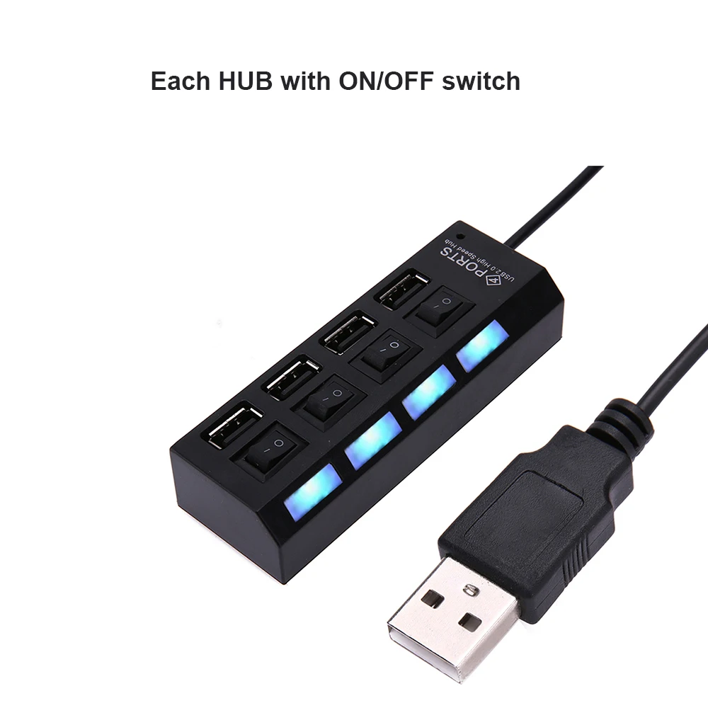 Adattatore Di Alimentazione Usb 4 Porte Hub Splitter Multi Usb Hub Usb 2.0 Usb Multiple Expander Switch Cable Hub Docking Station