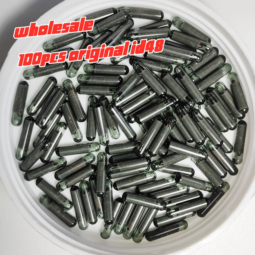 100 Pz/Lotto Id48 (T6) Chip Di Vetro Del Transponder Per Vw/Audi/Seat/Skoda