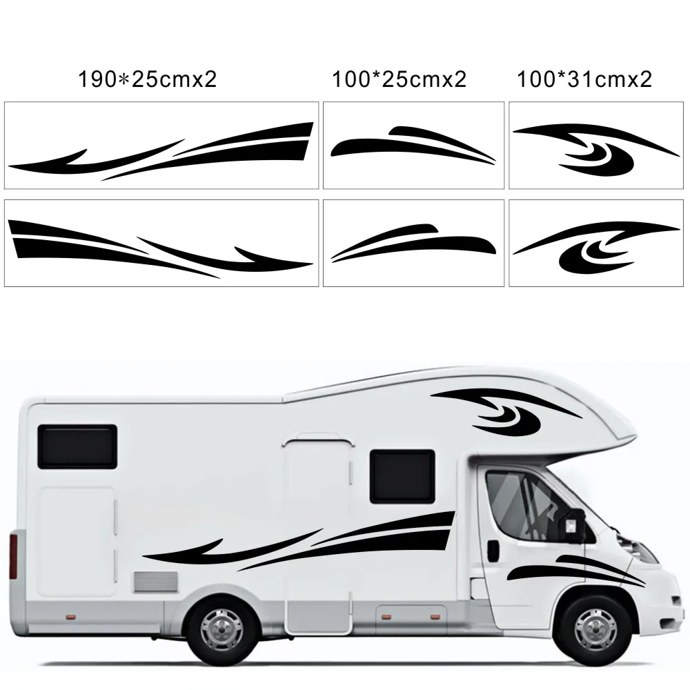 Fashion Racing Stripes Saloon Car Stickers Mountain Campers Ornamento Porta Per Vw T5 T6 Rv Decalcomanie In Vinile Accessori Per Auto