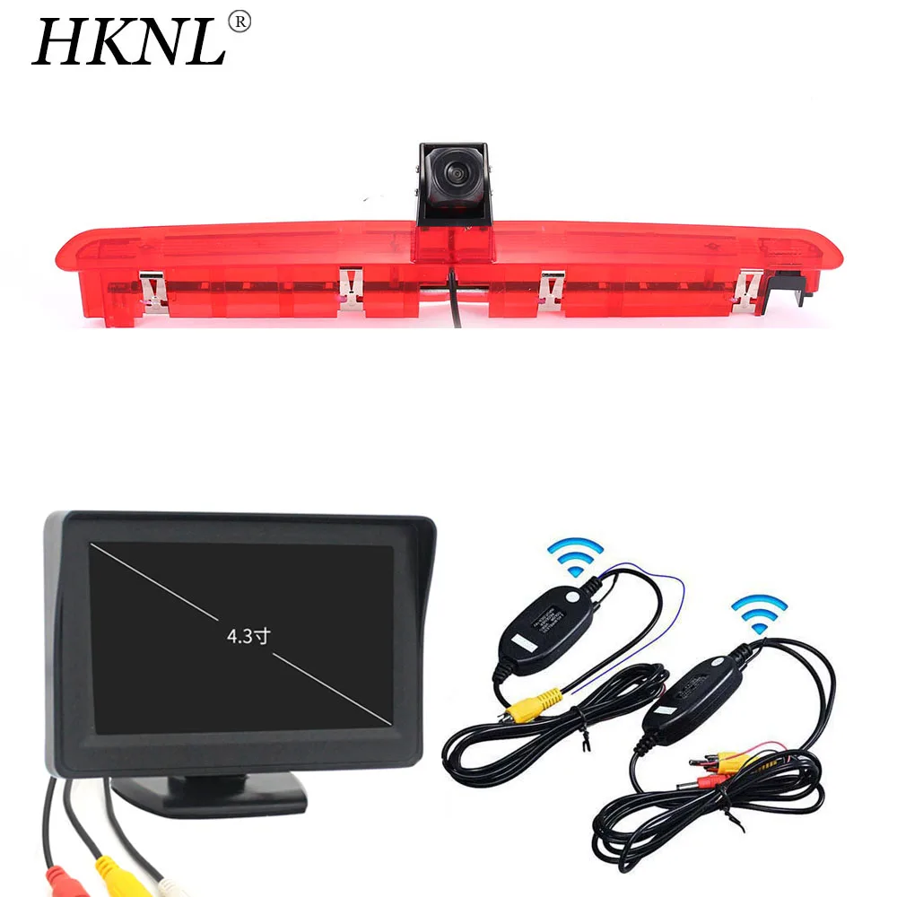 Telecamera Retromarcia Per Auto Hknl Ccd Hd Con Monitor Da 4.3 "Wireless Da 2.4Ghz Per Vw T6 Bus Caddy Heckklappe Terza Luce Freno Di Alto Livello Van