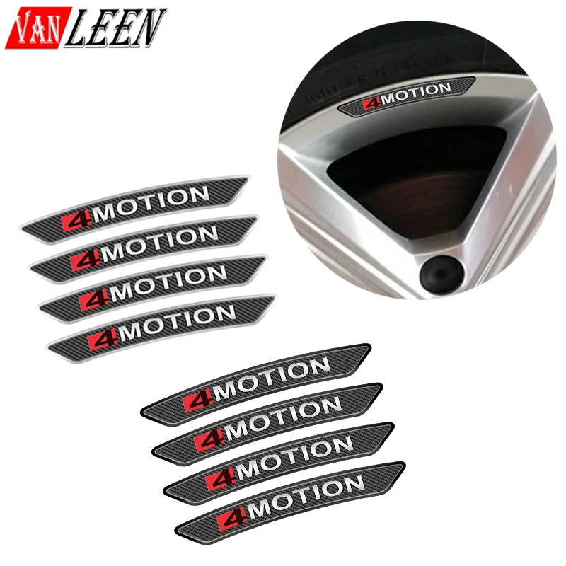 4Motion Car Emblem Wheel Rim Decalcomania Adesivi Per Volkswagen Vw Golf Mk7 Mk4 Tiguan R Line Passat B6 Variant Touareg Atlas 2019