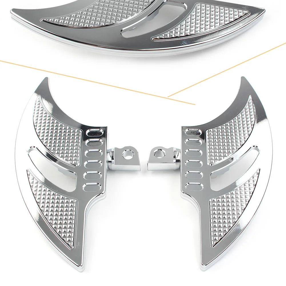 Cromato Moto Maschio Montaggio Cnc Alluminio Pedana Tomahawk Passeggero Floorboard Per Harley Davidson Dyna Fxd Flst