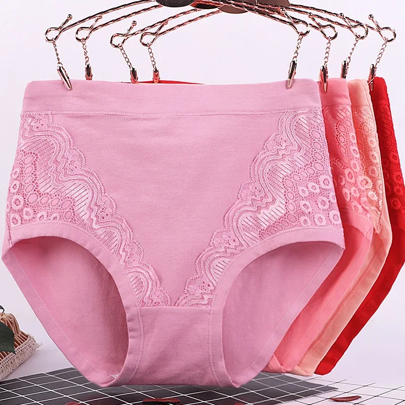 Mutandine Da Donna Di Mezza Età Di Grandi Dimensioni Slip In Cotone Grasso A Vita Alta Lenceria Para Damas Ropa Interior Femenina Lingerie Xl-6Xl