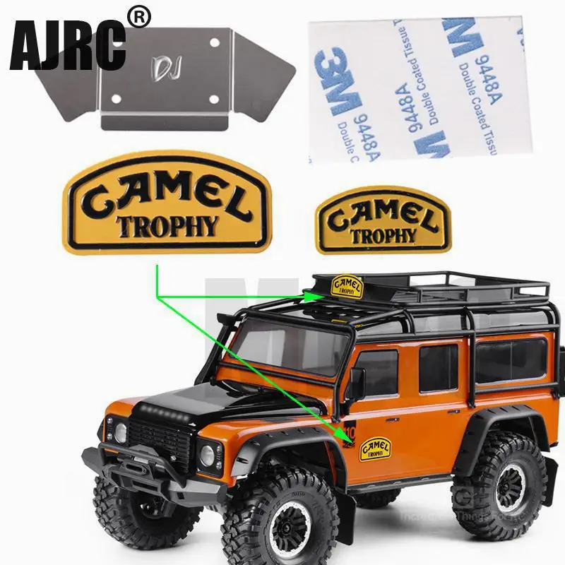 1Pcs Grc 1/10 Trx4 Rover Defender Cammello Tazza Tazza Auto Logo Camel Camel Trophy Logo In Metallo