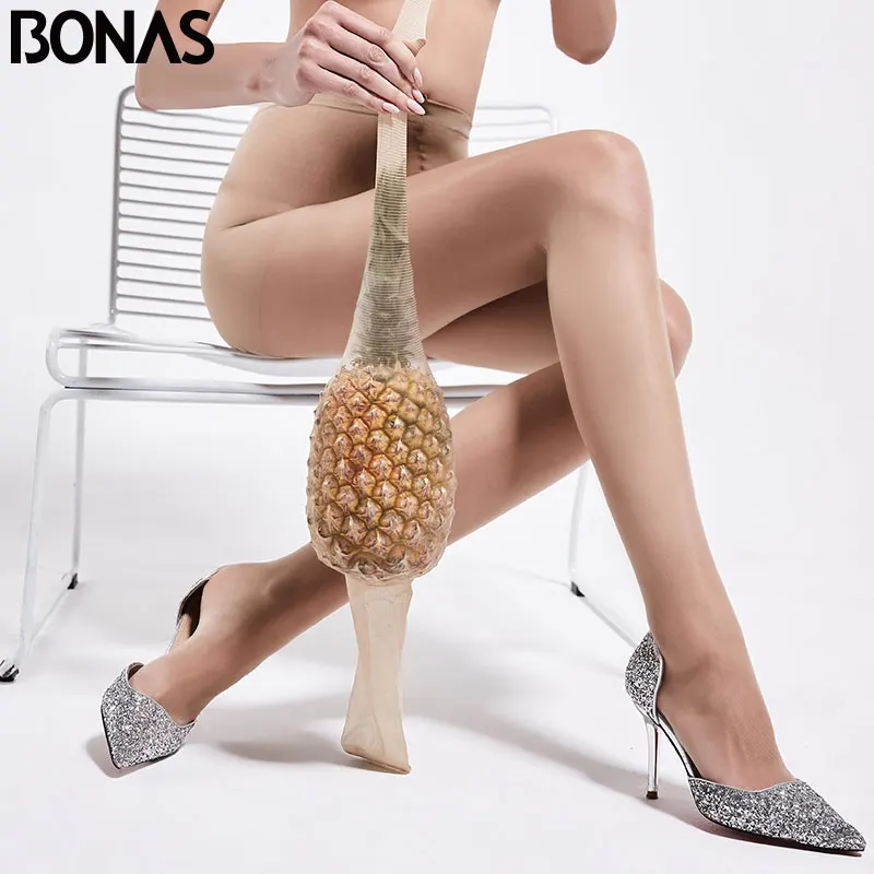 Bonas 12D Collant Donna Plus Size Collant Collant In Nylon Sottile Sexy Collant Collant Femme Solido Spandex Calze Femminili Collant