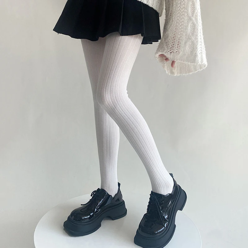 Collant Donna Autunno Stile Coreano Collant In Cotone Per Donna Calze Collant Colore Puro Collant Donna A Righe Primaverili