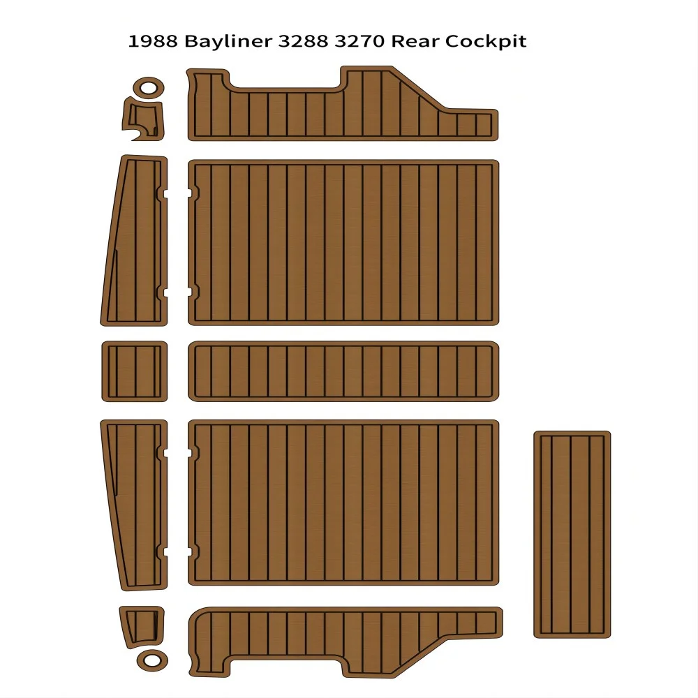 1988 Bayliner 3288 3270 Posteriore Cockpit Boat Eva Faux Foam Teak Deck Floor Pad Mat