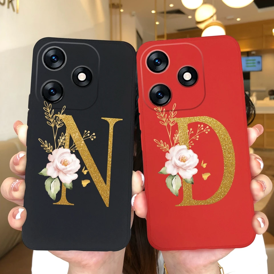 Per Tecno Spark 10 Spark 10 Pro Spark 10C Custodia Lettera Fiore Protettivo Durevole Per Tecno Spark 10 Spark 10 Pro Spark 10C Paraurti