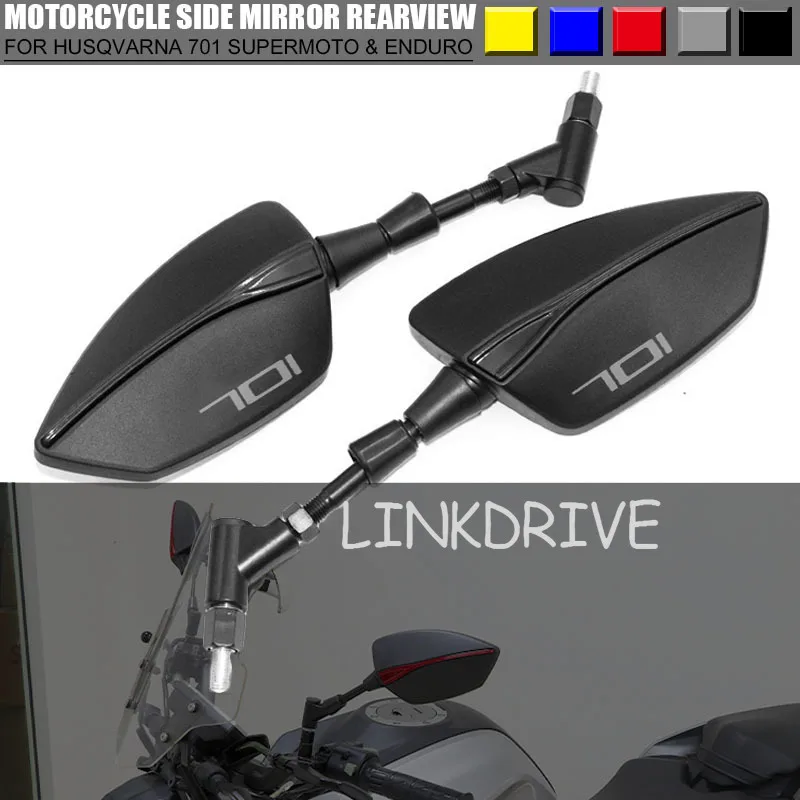 Cermin Spion Samping Sepeda Motor Untuk Husqvarna 701 Supermoto E Enduro Alluminio Cnc