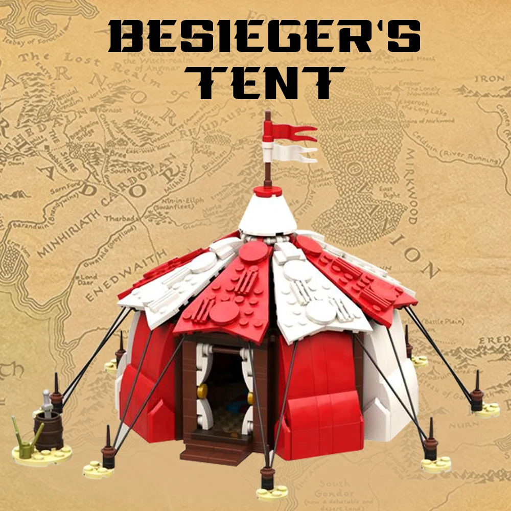 Gobricks Moc Game Scene Central Patrol Besieger'S Tent Building Block Set Distruggere Tende Modello Brick Toys For Children Boy Gift