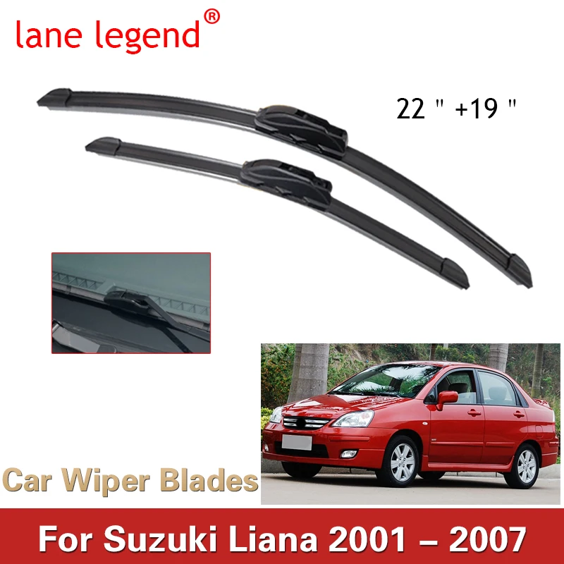 Lane Legend Wiper Lhd Spazzole Tergicristallo Anteriori Per Suzuki Liana 2001 - 2007 Parabrezza Parabrezza Finestra Anteriore 22 "+ 19"
