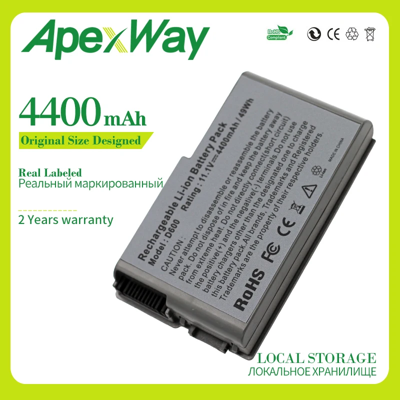 Apexway 11.1V 6 Celle Batteria Per Dell Latitude D500 D505 D510 D520 D530 D600 D610 Per La Precisione M20 C1295 M9014 U1544 W1605 Y1338