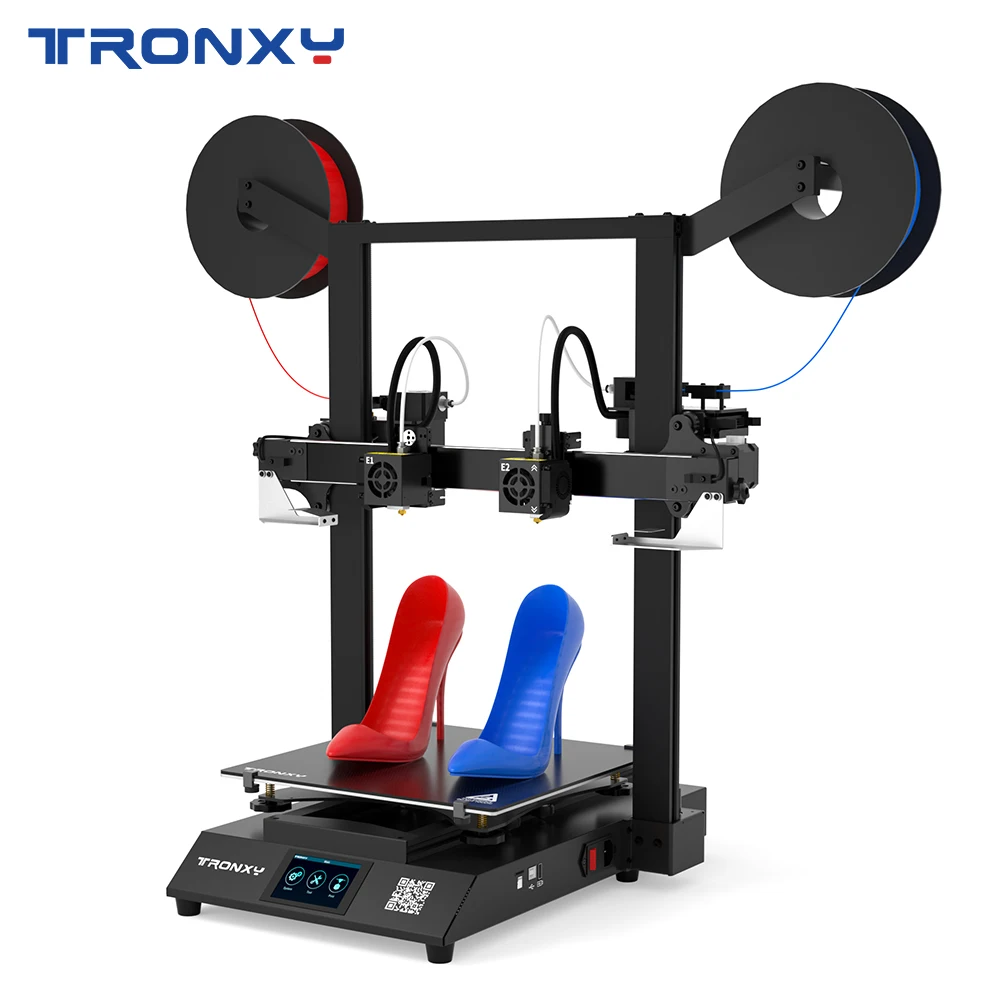 2023 Tronxy Gemini S Idex Stampante 3D A Doppio Estrusore Indipendente Multicolore 2 Colori 2 Teste Fdm Macchina Da Stampa A Specchio