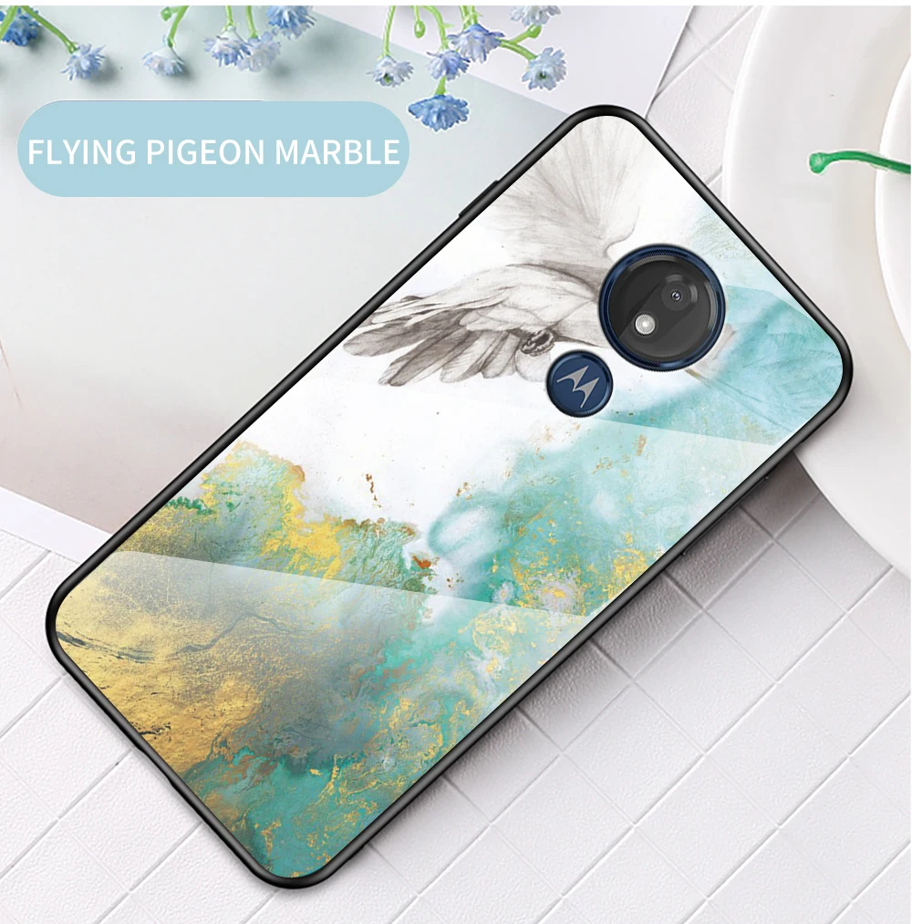 Per Moto G8 G7 Caso Di Alimentazione Marmo Cassa Di Vetro Per Motorola G7 G8 Gioco Più Copertura Del Telefono Per Moto G7 Potenza Di Un Macro Zoom Coq