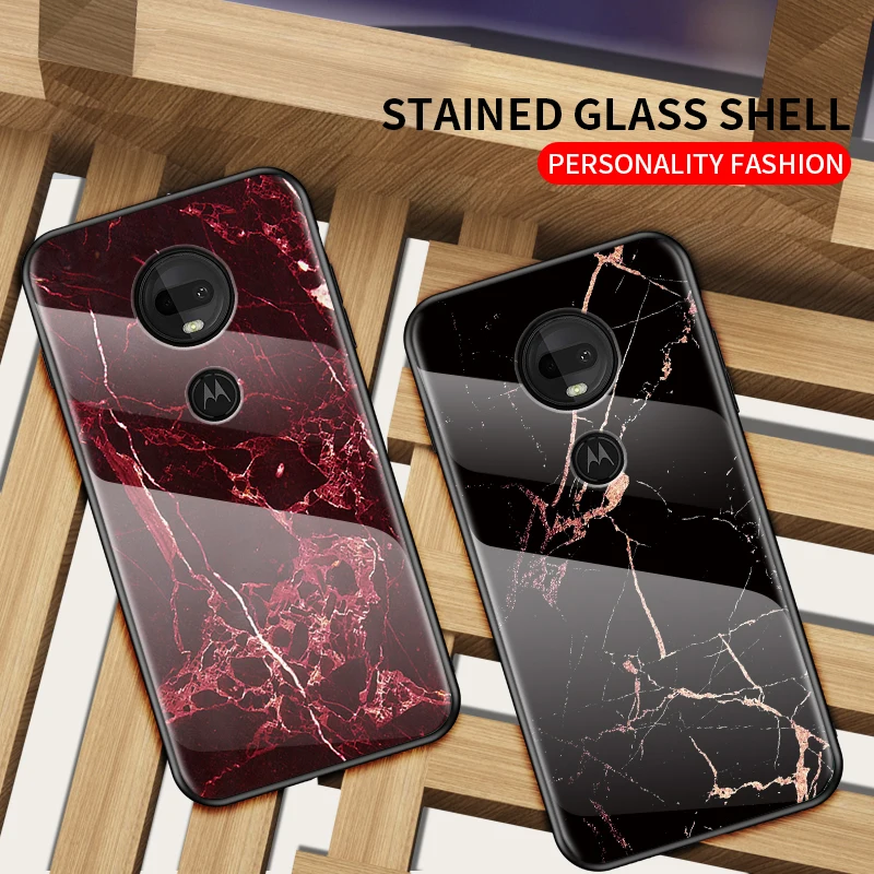 Custodia In Vetro Di Marmo Per Motorola G7 G8 Play Plus Cover In Vetro Temperato Per Moto G8 G7 Power One Zoom Macro Coque Fundas