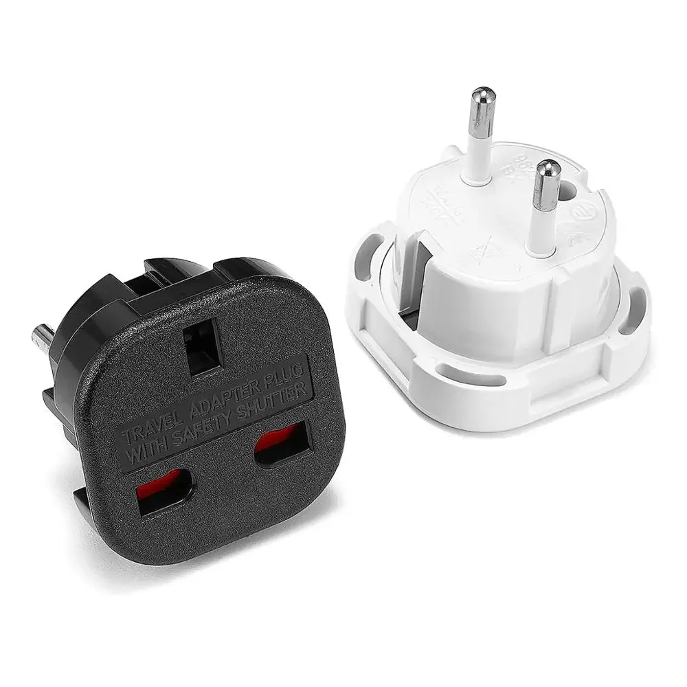 1Pc Universal Uk To Eu Plug Converter 250V Ac Power Adapter Caricabatterie Euro Travel Adapter Eu Plug Adapter British Scoket Outlet