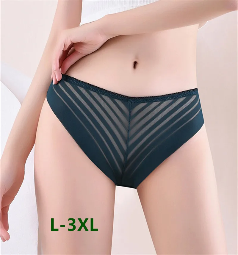 Mutandine Sexy Donna Plus-Size Lenceria Para Damas Maglia Trasparente Centrifuga Japonesa Cotone Cavallo Intimo Slip Donna Perizoma