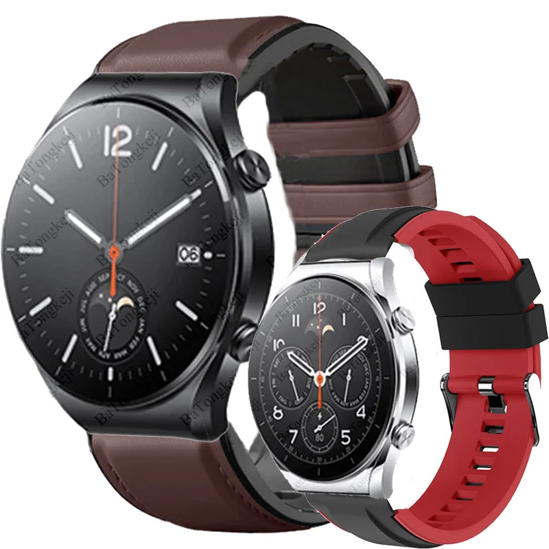 Cinturino In Pelle + Silicone Per Xiaomi Watch S1 Cinturino Per Orologio Per Garmin Venu2 Smart Watchstrap Per Xiaomi Watch Color/Color2