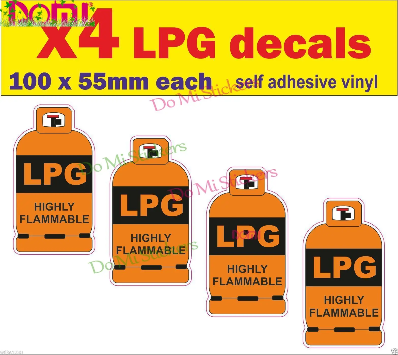 4X Gpl Adesivi Altamente Infiammabili Caravan Barca Simbolo Di Avvertimento Decalcomanie Casa Mobile Fustellato Pvc Impermeabile 10Cm X 5.5Cm