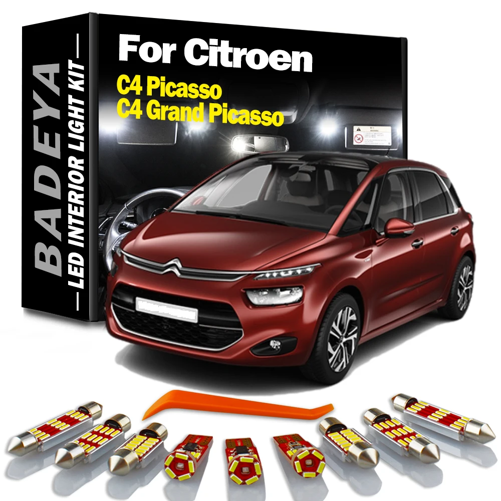 Badeya Canbus Led Cupola Interna Mappa Tronco Vano Piedi Kit Luce Per Citroen C4 Picasso Per C4 Grand Picasso Mk1 Mk2 Accessori Auto