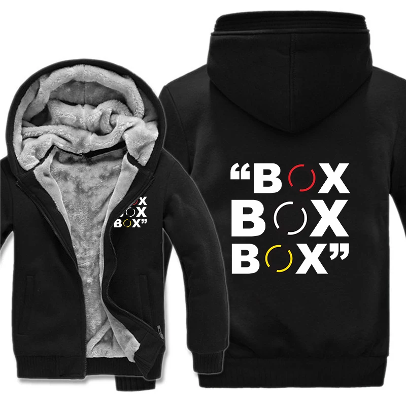 Box Box Box F1 Tire Compound V2 Felpe Con Cappuccio Da Uomo In Pile Spesso New Printed Box Box Box F1 Tire Felpa Warm Jacket Coat