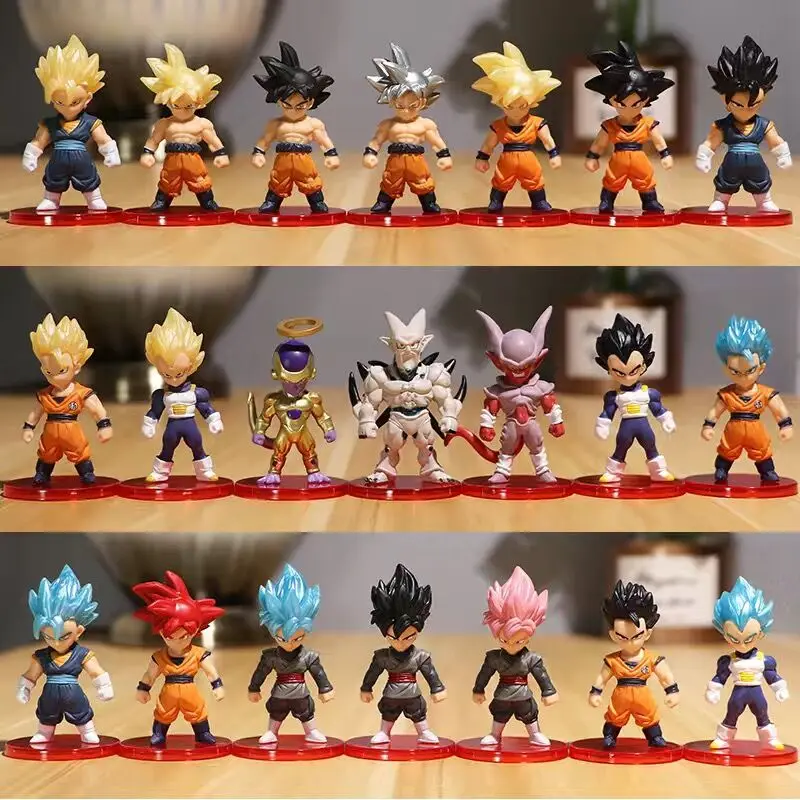 Personaggio Anime Giapponese Vegeta Brolly Piccolo Ma Jinbou Set Action Figure Model Gift Toy