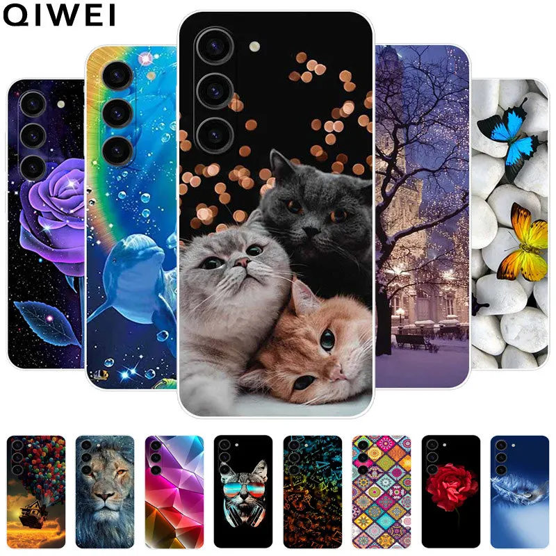 Per Samsung S24 Plus 5G Custodia S24 Ultra Tpu Stampato Capa In Silicone Per Samsung Galaxy S24 5G Custodie Per Telefoni Clear Soft S 24 Bag Luxury