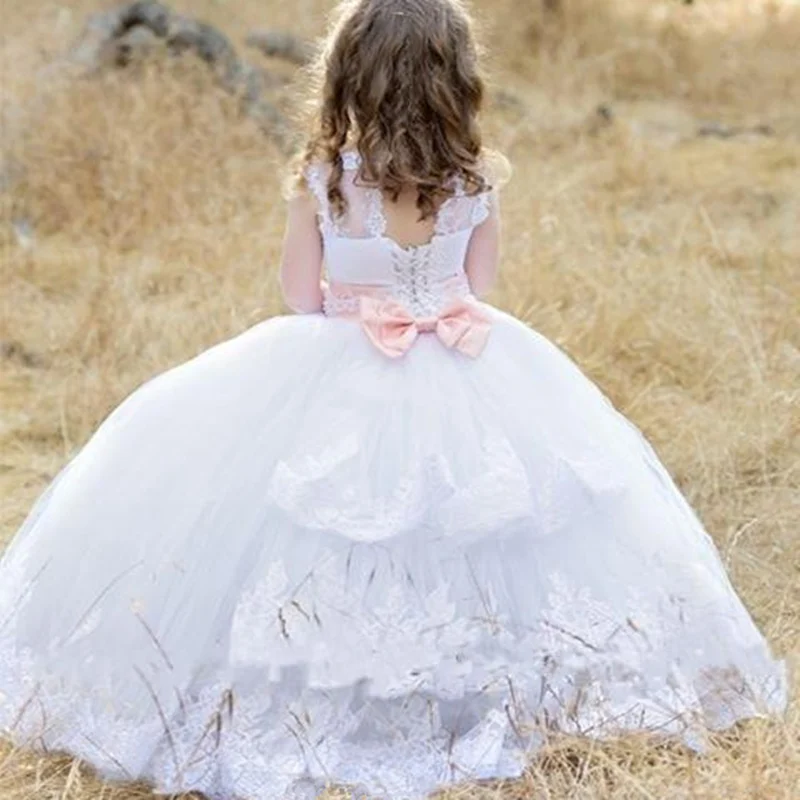Pageant Abiti Da Ragazza Di Fiore Carini Per Abiti Da Cerimonia Per Principessa In Pizzo Da Sposa Per Bambine Abiti Da Cerimonia