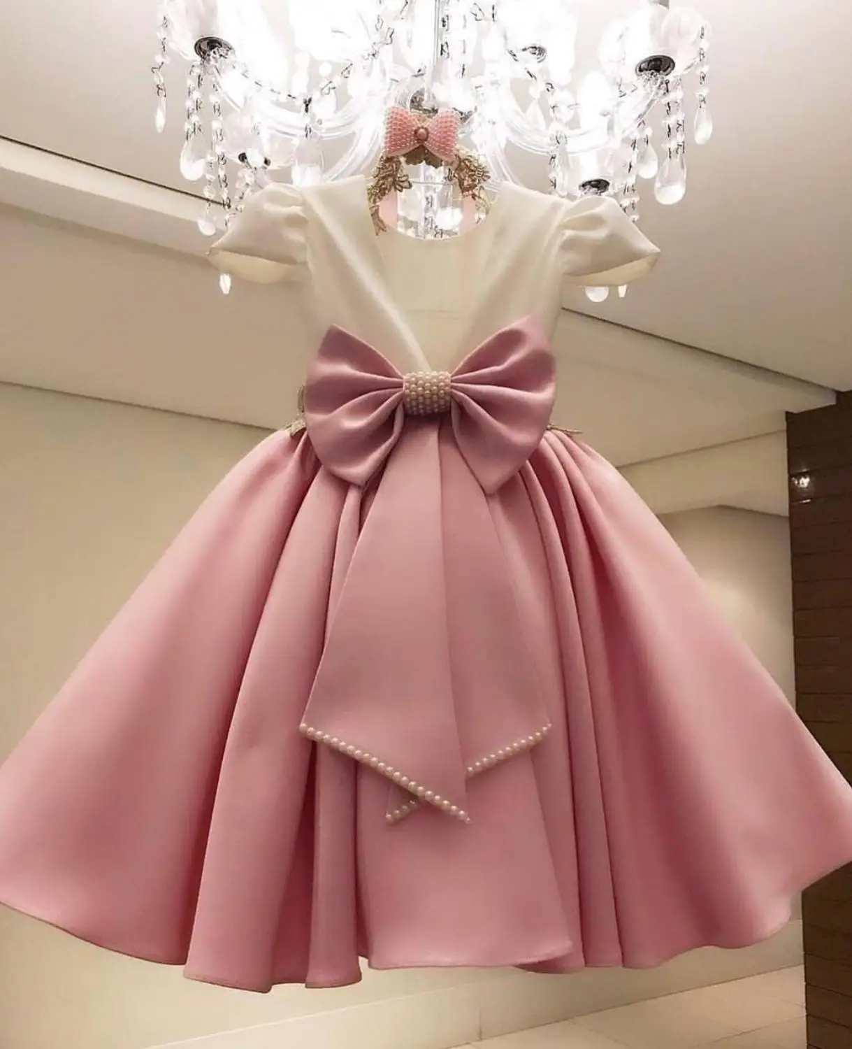 Abiti Fiore Per Le Ragazze Per Matrimoni Comunione 2020 Sukienki Raso Bokep Dress Fiore In Rilievo Vestidos De Bowknot Vestido Flores