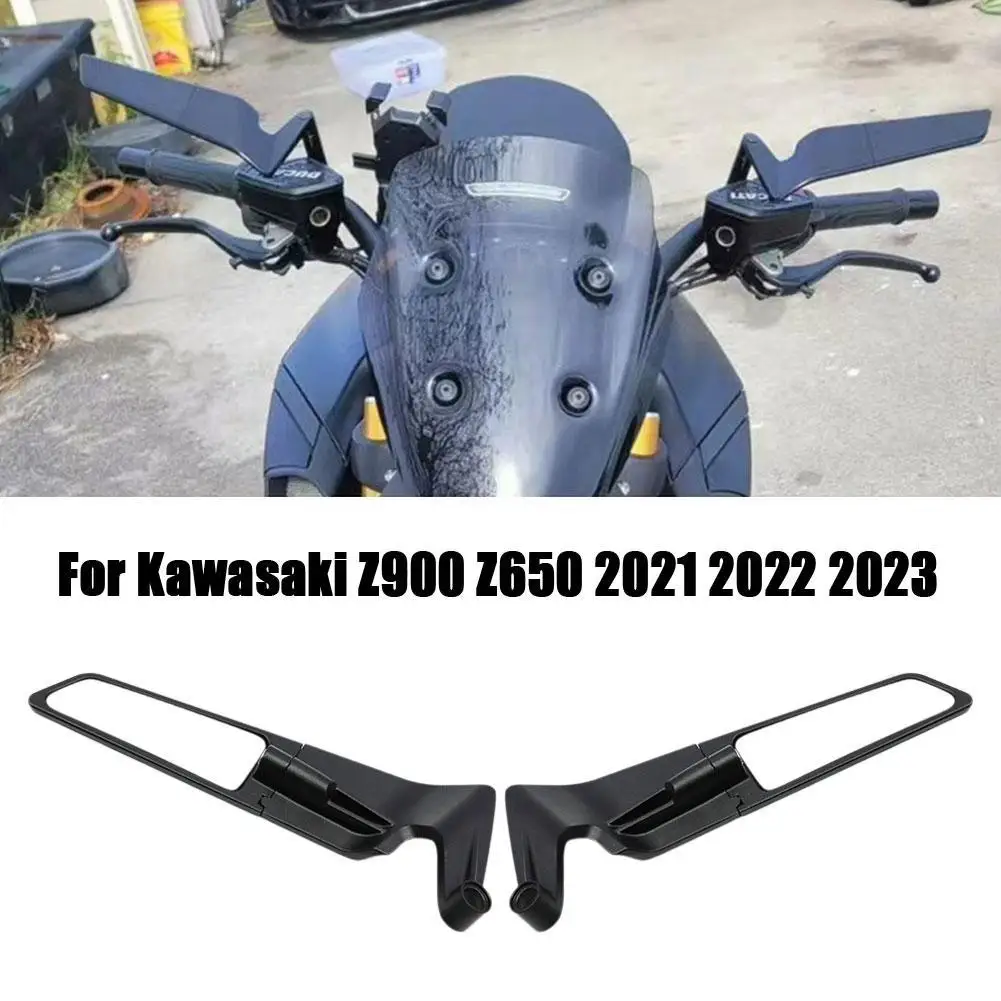 Per Kawasaki Z900 Z650 2021 2022 2023 Specchietti Moto Stealth Winglets Specchio Specchietti Regolabili Specchietti Ala Moto Nuovo