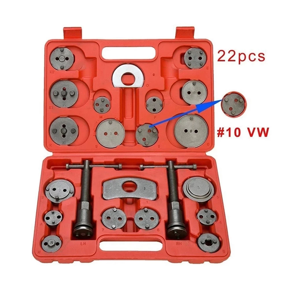 22Pcs Universal Auto Disc Brake Pad Regolatore Pinza Rewind Wind Back Tool Kit Pompa Freno Regolazione Pistone Strumenti Di Riparazione Auto