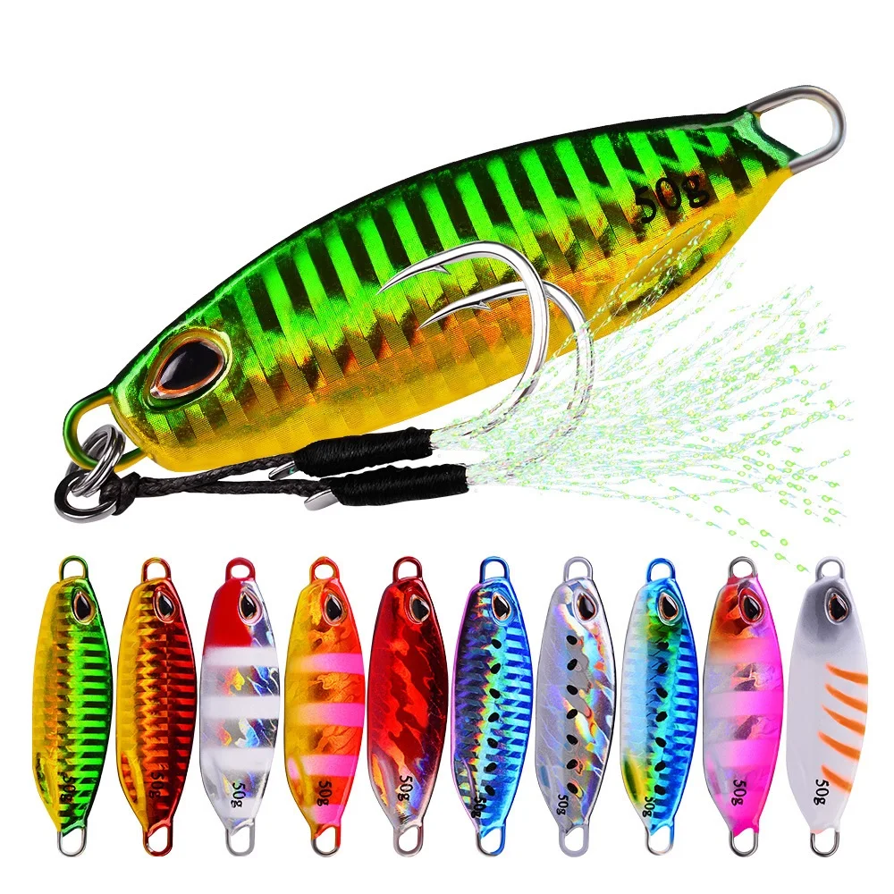 Metal Jig Fishing Lure Weights 10G-50G Trolling Hard Bait Bass Fishing Bait Tackle Trout Jigging Lure Jigs Saltwater Lures