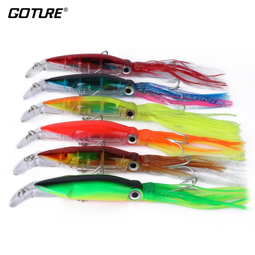 Goture 6 Pz/Set Squid Fishing Lure 40G 14Cm Trolling Bait Jig Lure Hard Fishing Wobblers Fake Lure Crankbait Swimbait Carp Lures