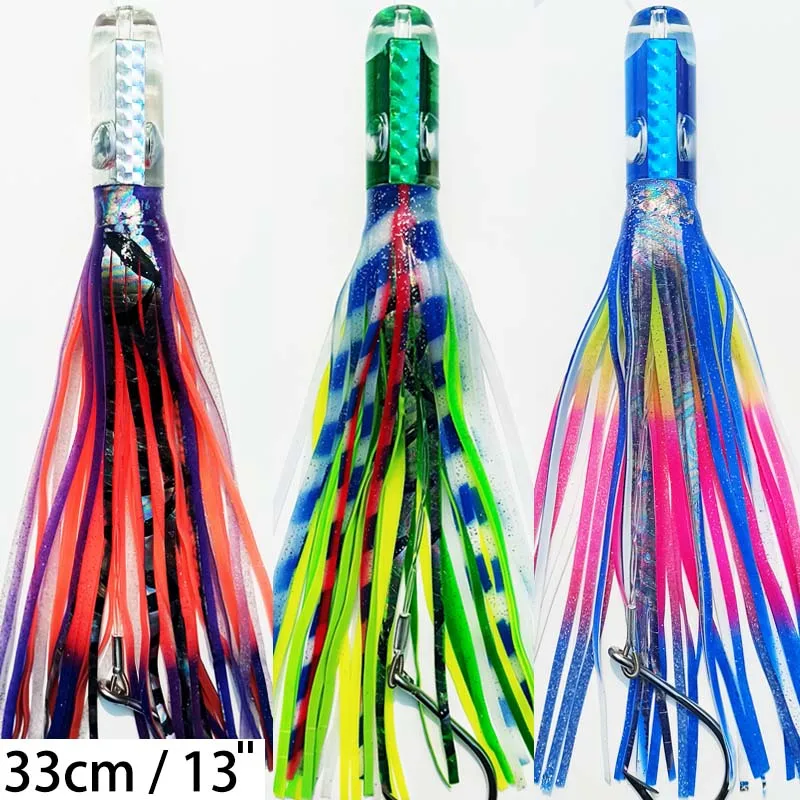 33Cm 13 'Prowler Traina Esche Da Pesca Truccato Gonna Grande Gioco Marlin Tonno Pakula Gioco Richiamo Di Pesca Spedizione Gratuita