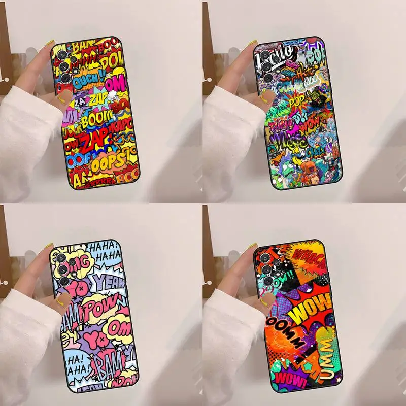 Cartoon Graffiti Sticker Bomb Phone Case Per Samsung Galaxy Note 10 20 Plus Pro Lite Ultra J2 J4 J6 J7 J8 Pro Prime Plus A81