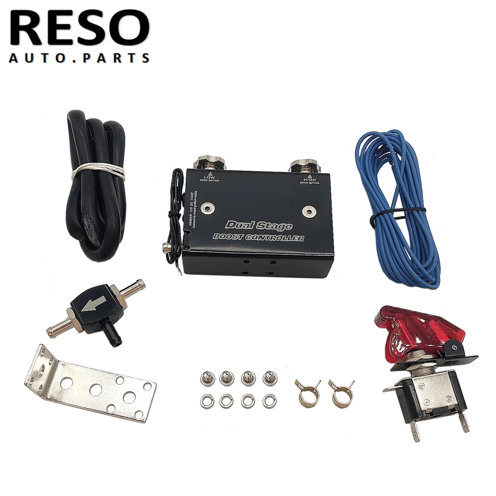 Reso-Kit Controller Boost Turbo/Turbocompressore Elettronico A Doppio Stadio Regolazione Manuale Psi Con Interruttore 1-30Ps Nero