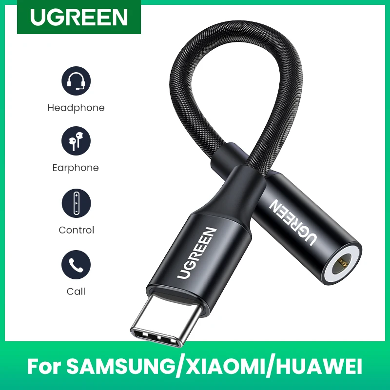 Ugreen Usb Tipo C A 3.5 Jack Auricolare Adattatore Usb C Cavo Usb C A 3.5 Aux Per Xiaomi Mi11 Oneplus 9 Pro Huawei Mate 20 P30 Pro