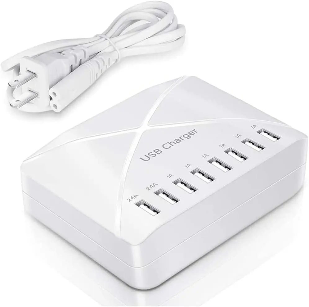 Ilepo 40W Caricabatterie Usb A 8 Porte 5V/2.4A Caricabatterie Da Viaggio Multi Usb Per Iphone/Ipad/Ipod Pro/Air Us Eu Uk Au