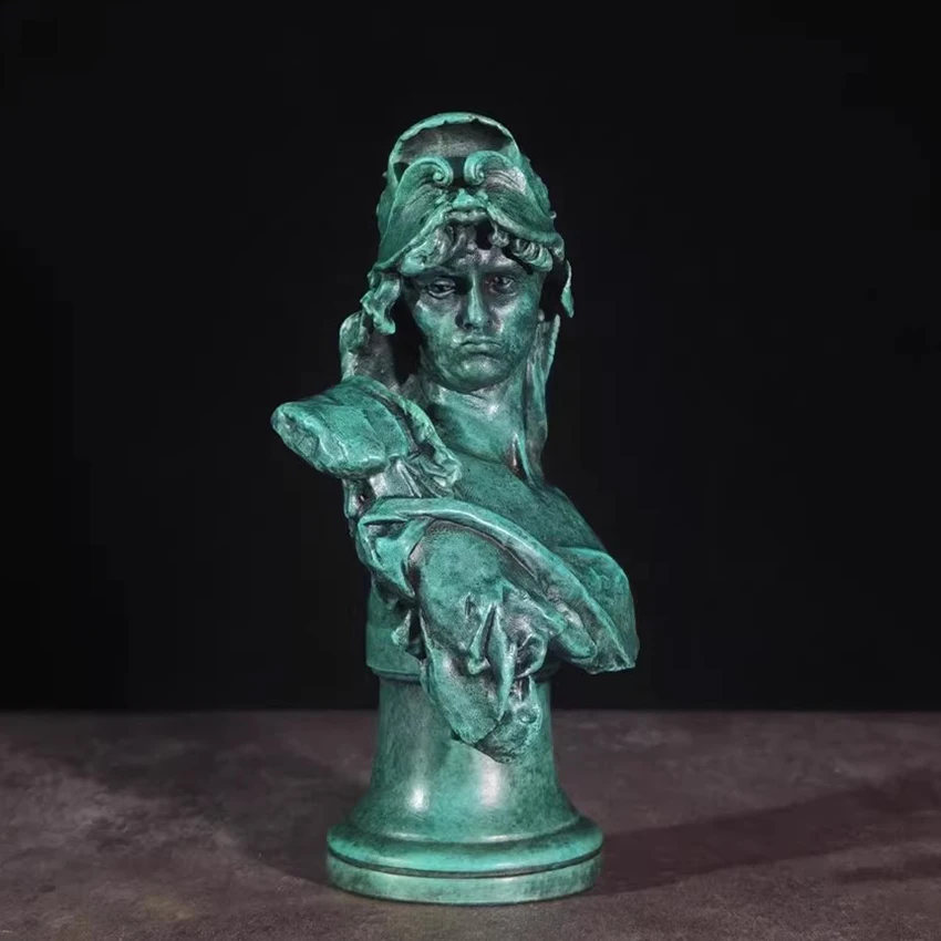 Rodin'S Bellona Busto Statua Bronzo Verde Dea Della Guerra Romana Collezione Di Sculture Antiche Decorazione Per L'Home Office