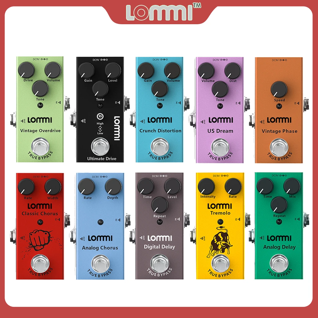 Lommi Mini Pedale Per Chitarra Elettrica Vintage Overdrive Ultimate Us Dream Distorsione Fase Chorus Ritardo Analogico Pedali Effetto Tremolo