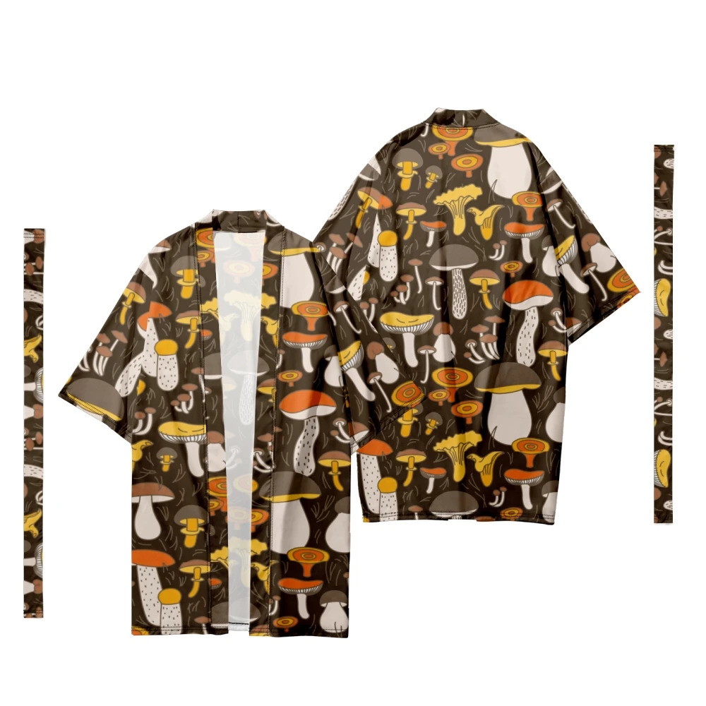 Cardigan Kimono Lungo Giapponese Da Uomo Costume Da Samurai Kimono Modello Fungo Camicia Kimono Giacca Yukata 5