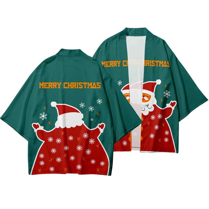 Uomo Giapponese Samurai Tradizionale Etnico Kimono Cardigan Uomo Donna Kimono Natale Modello Alce Kimono Accappatoio 5