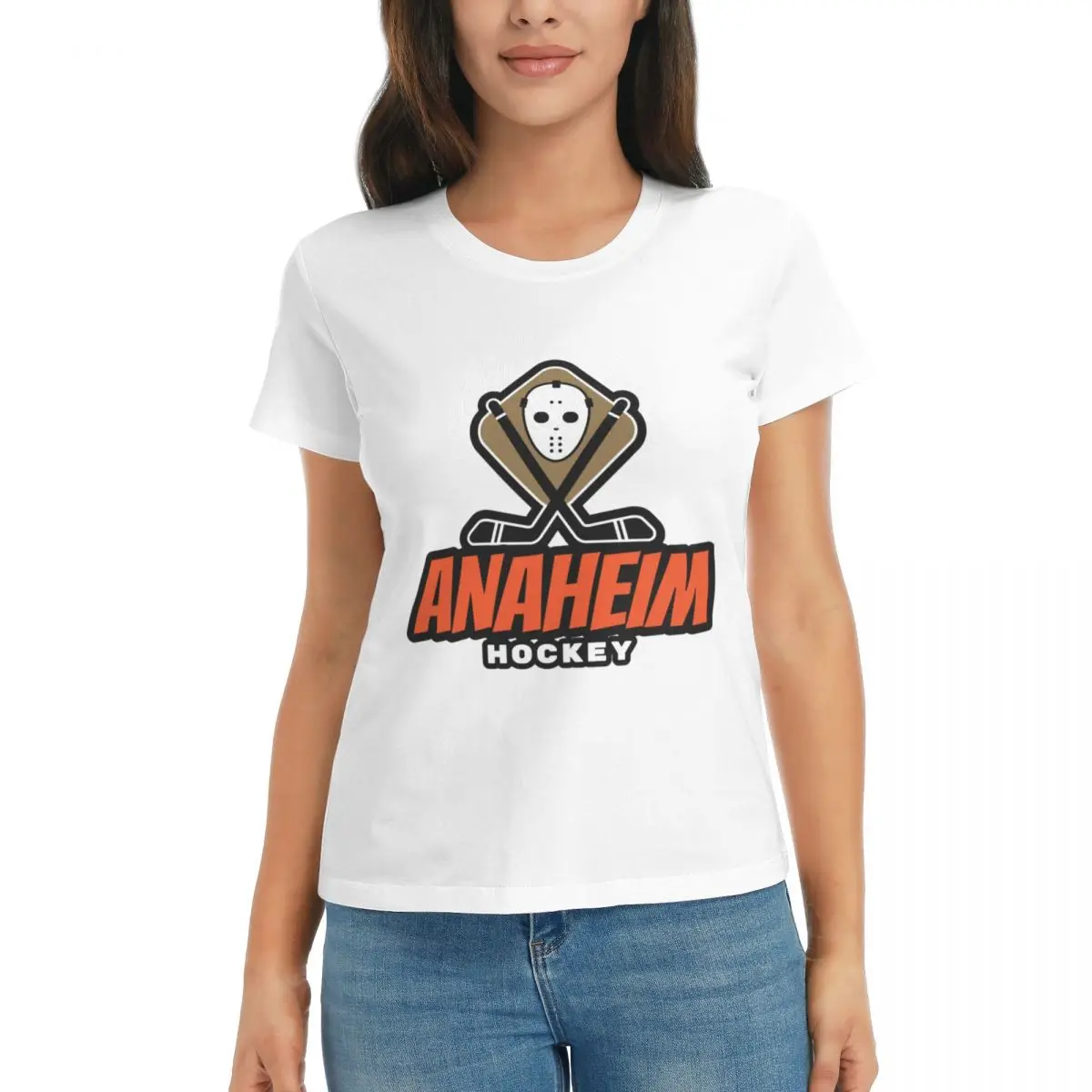 Home Mighty Ducks Hockey Su Ghiaccio 2 T-Shirt Basic A Maniche Corte Da Donna Girocollo Divertente Tshirt Premium